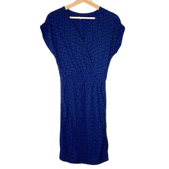 Madewell Wrap front Mini Dress Brushstroke Diamond - Picture 3 of 8